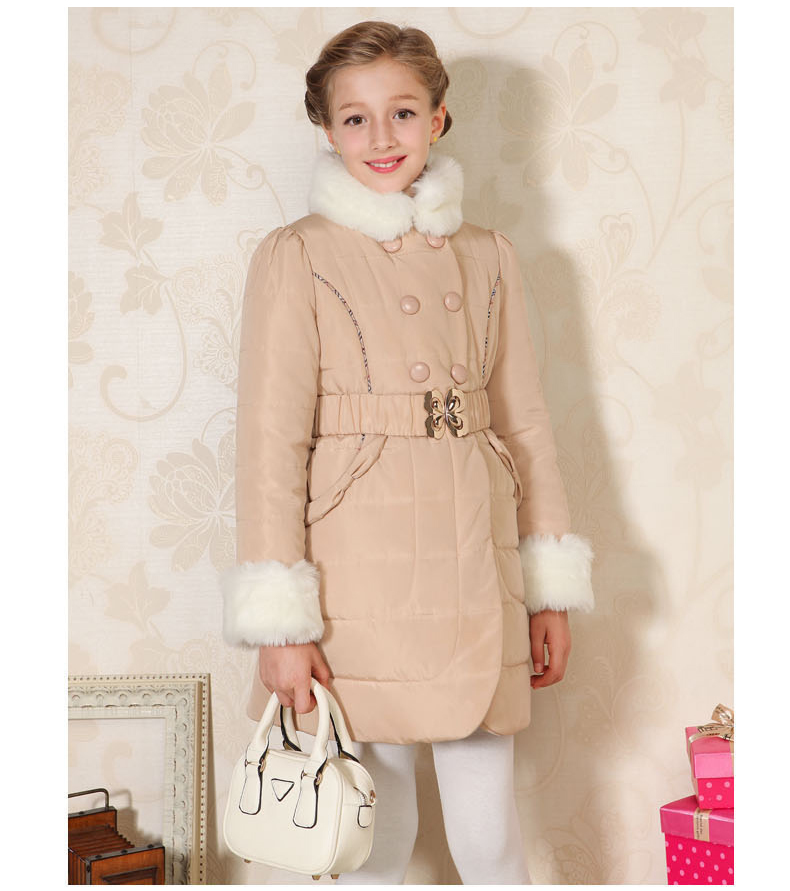 子供アウターウェア、 の女の子の綿厚い暖かいコートファー付きジャケットの子供たちの服冬のオーバーコート仕入れ・メーカー・工場