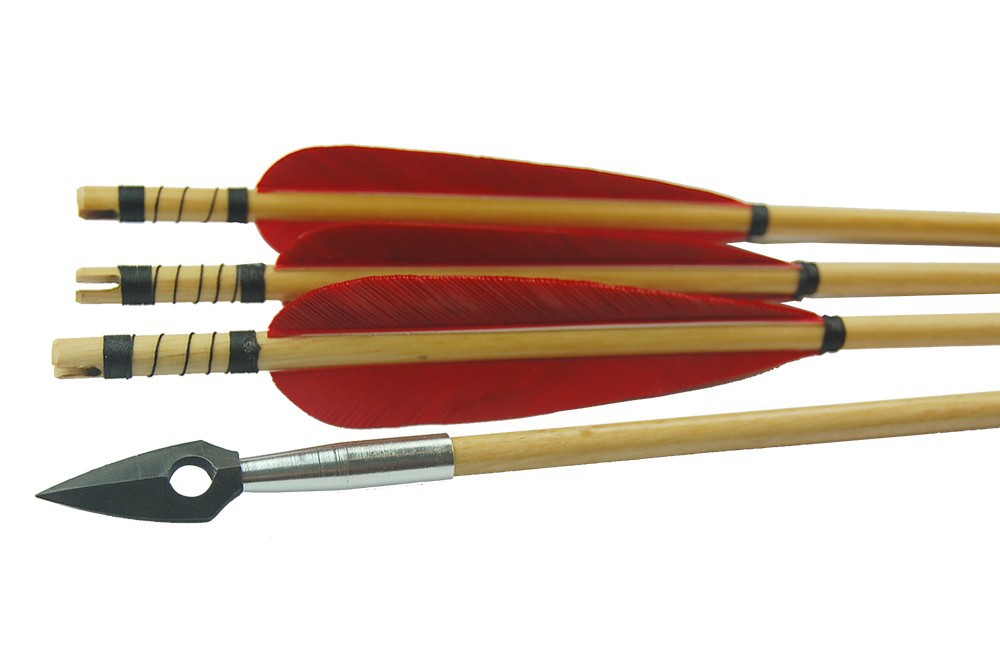 Wood Arrow For Recurve Bow With 5" Real Feather Wood Fletching Arrows For Sale Buy Wood Arrow