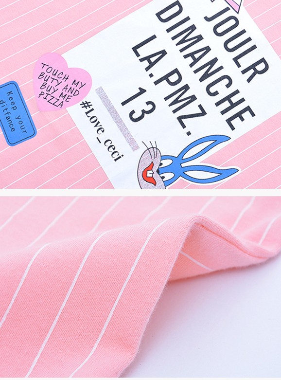 かわいいロングスリーブピンク印刷手紙100%コットン良い品質トップドレスネグリジェと普段着用日常生活仕入れ・メーカー・工場