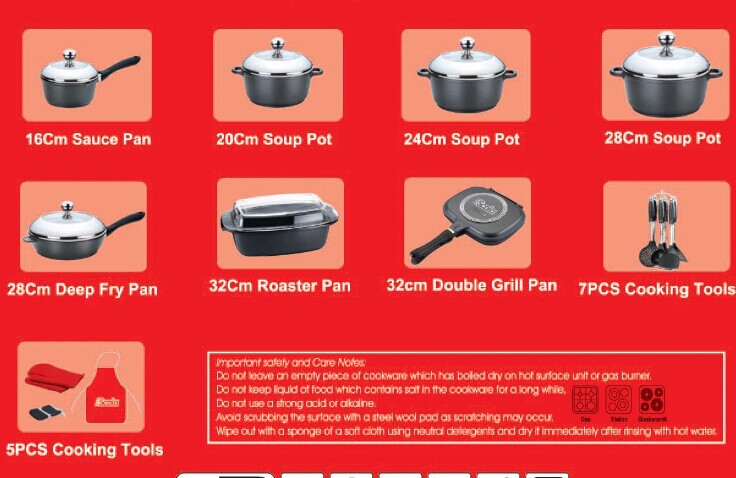 の人気のダイキャストアルミノンスティックコーティング25個調理器具セットステンレス鋼で/スープpot/揚げる鍋問屋・仕入れ・卸・卸売り