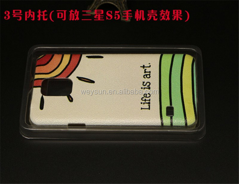 155*90*15ミリメートル電話ケース小売包装でブリスターハング穴空白クラフト紙パッケージでpvc 窓ポーチケースボックスパッケージ仕入れ・メーカー・工場