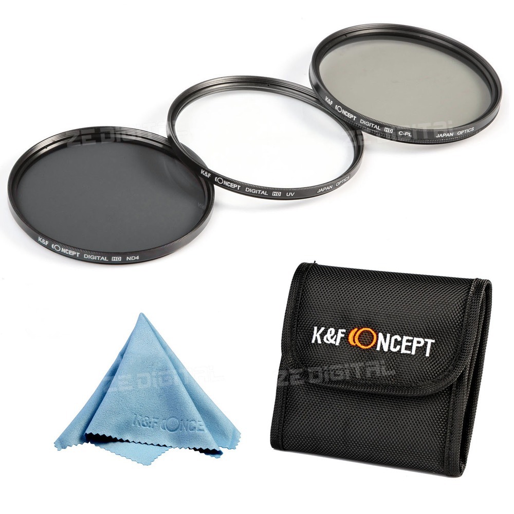NEW 67mm 3Piece UV ND4 CPL Circular Polarizing Lens Filter Kit For