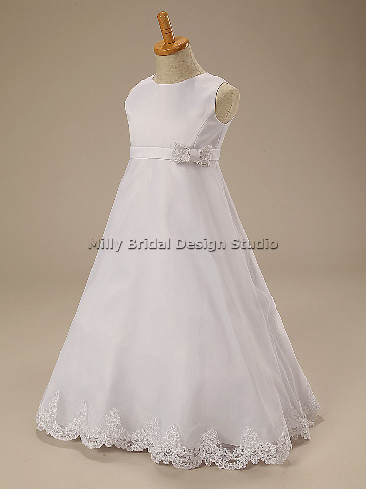 かなりfg0843最新のドレスのデザインのための花の女の子の弓を持つウエストバンド問屋・仕入れ・卸・卸売り