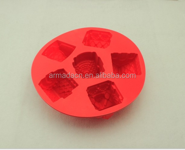AI-I109 Multi-function eco-friendly house shaped silicone lace molds for cake decorating