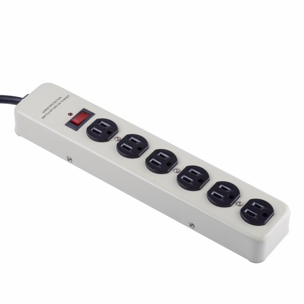 6-Outlet Surge Protector Power Strip with 6ft Cord 14AWG//3, 15A, 90J
