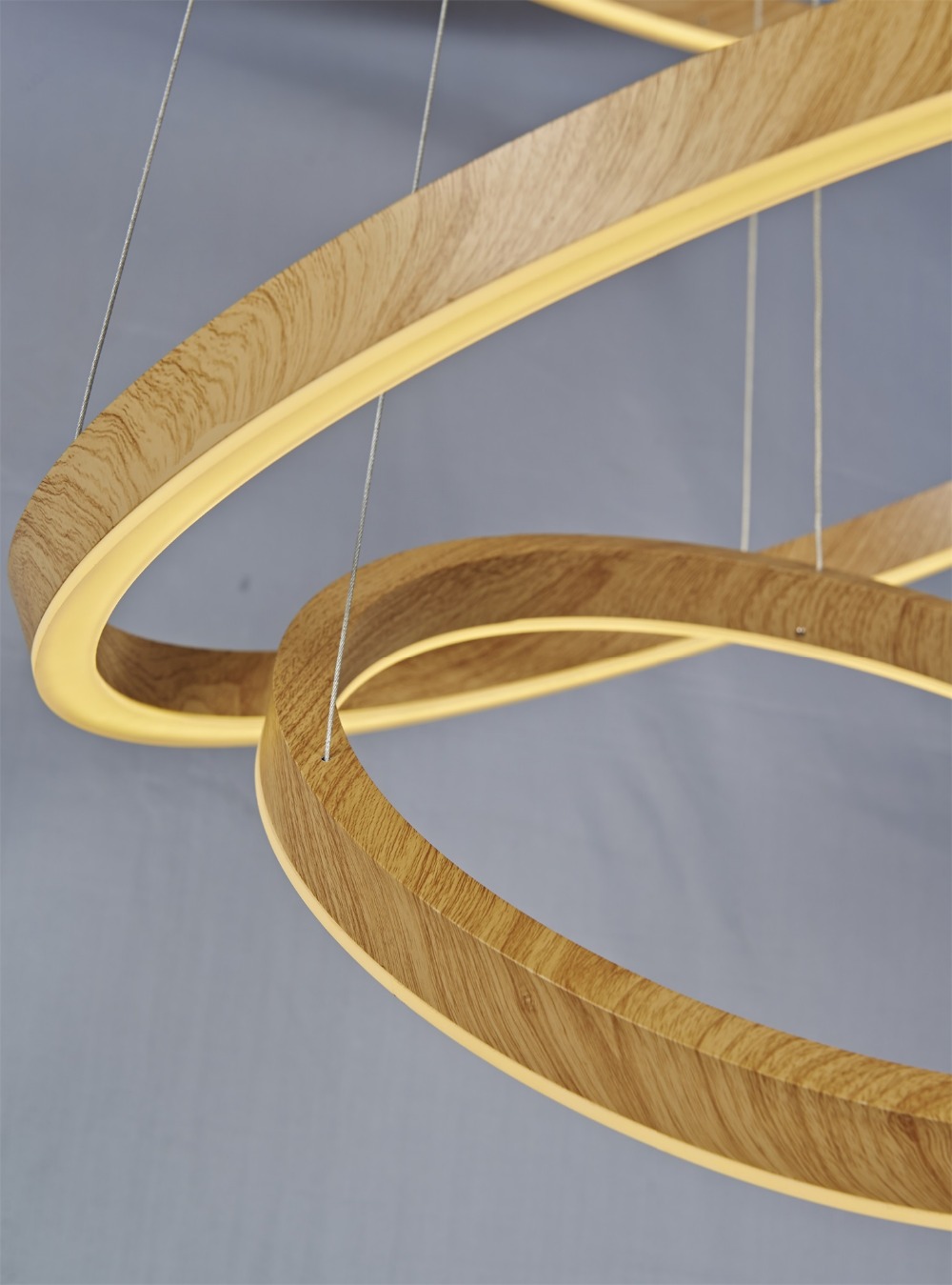 Houten finish modernos lamp aluminium hoge kwaliteit licht cirkels ...