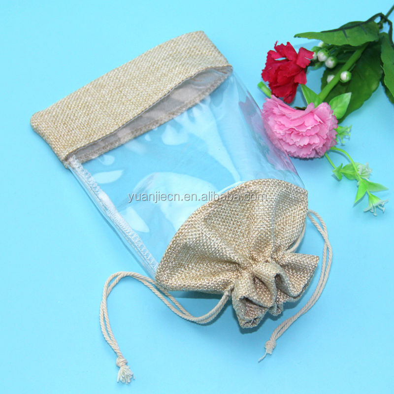 Ecofriendly fancy drawstring jute flower/cup bag