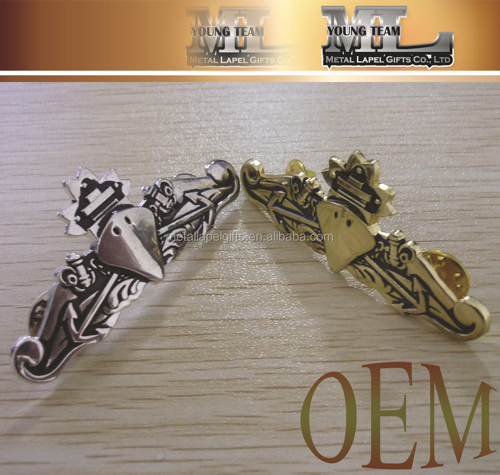 カスタム設計oemとラペルピンgold/銀メッキ- ラペルピンなし最小、 航空機のバッジピン問屋・仕入れ・卸・卸売り