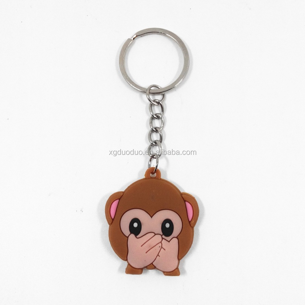 2d Monkey Shaped Keychain Animal Design Rubber Pvc Keychain Cartoon Advertising Key Ring Buy