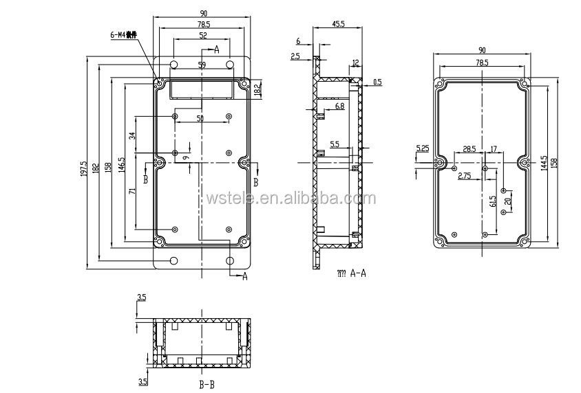 プラスチックip65158*90*46mm防水電気ジャンクションボックス仕入れ・メーカー・工場