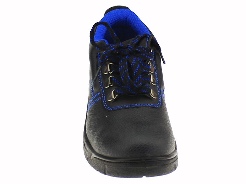 黒ローカットエンボスレザーpuインジェクションアウトソールの安全建設労働者のための靴仕入れ・メーカー・工場