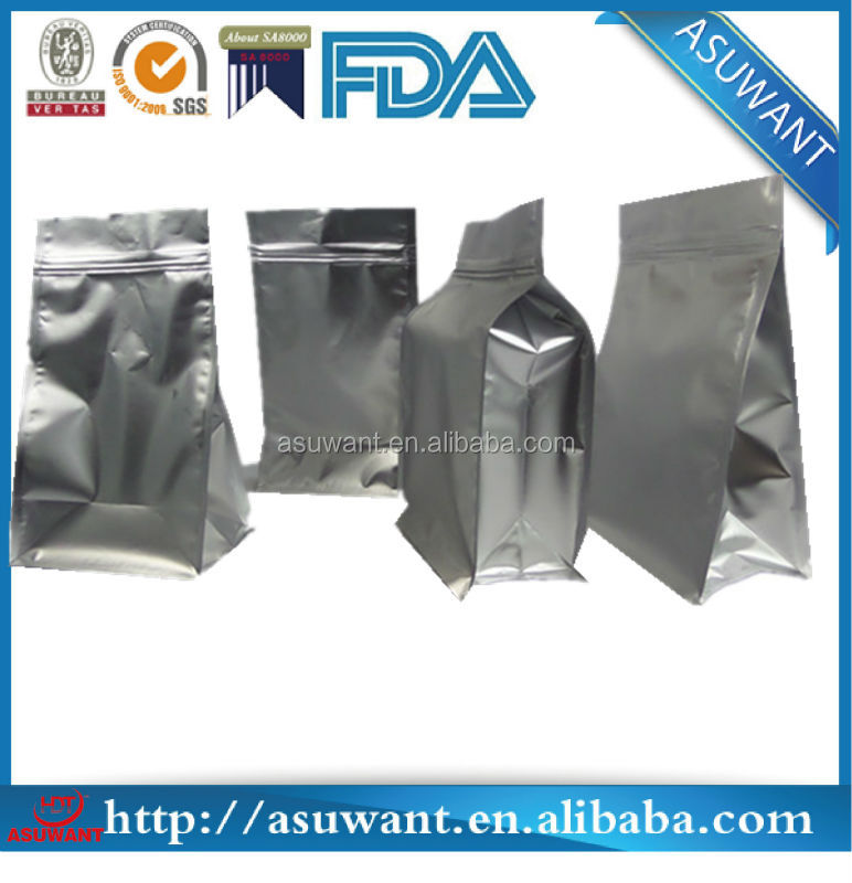 FDA approval flat /square bottom plastic foil bags