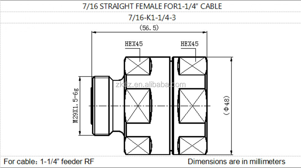 RF DIN (7/16の)メスコネクタfor1-1/4 仕入れ・メーカー・工場