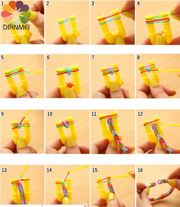 Как сделать браслет из резинок из одного цвета