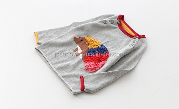リスの刺繍100％綿の女の子のカジュアルなセーター仕入れ・メーカー・工場