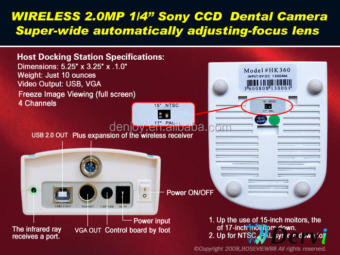 ワイヤレス2.0mp1/4'' sonyccd歯科口腔内カメラスーパー- ワイド自動的に調整- フォーカスレンズ仕入れ・メーカー・工場