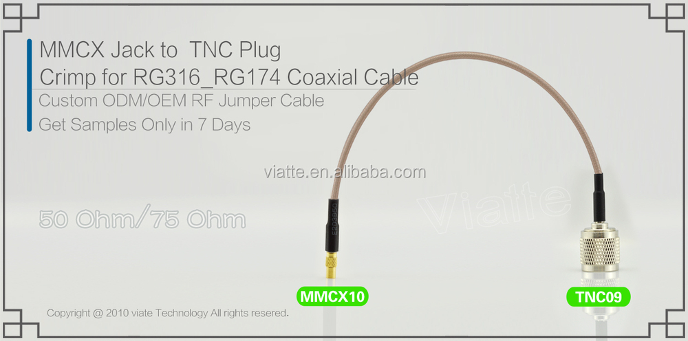 Mmcxジャック・女にtncplug/rg316_rg174オス圧着同軸ケーブルのコネクタのための仕入れ・メーカー・工場