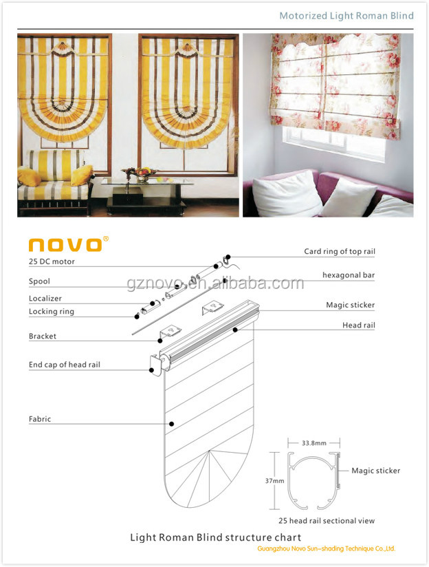 2014 China Top Sell Automatic Roman Blinds /roman Shade Parts