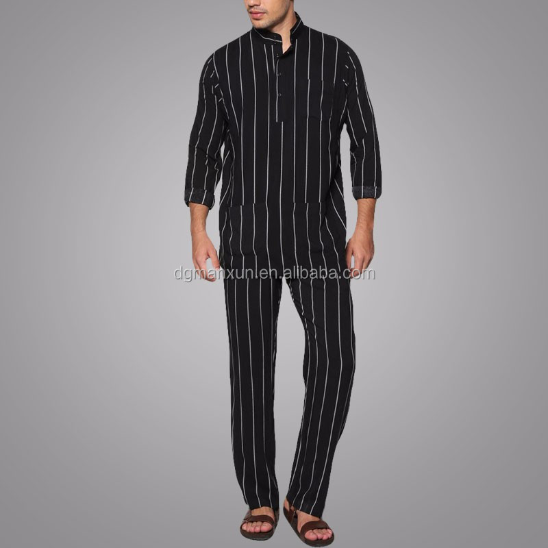 Wholesale Clothing Dubai Men Islamic Clothing Stand Collar Baju Melayu Regular Fit Jubba Photo (6).jpg