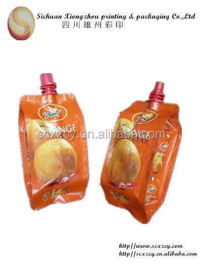 aluninum foil stand up pouch with orange ice tea