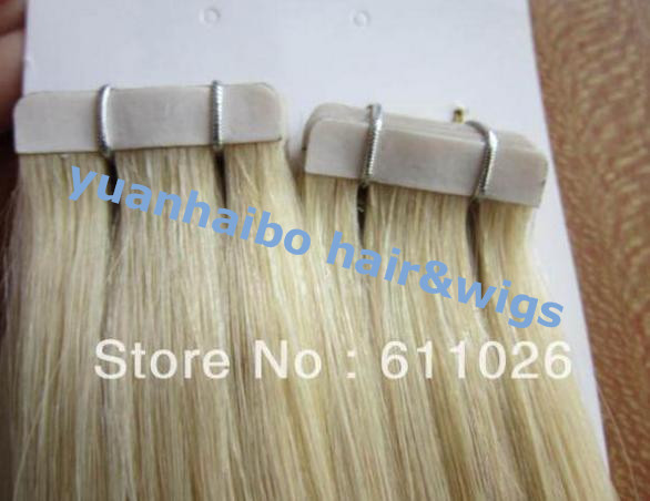 品質613#6aトップブロンドバージンペルーの毛でテープ皮膚の毛延長問屋・仕入れ・卸・卸売り