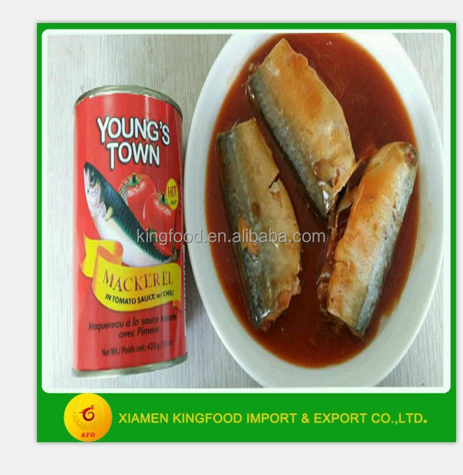 Canned Mackerel in Tomato Sauce 425g ghana,China as the customers