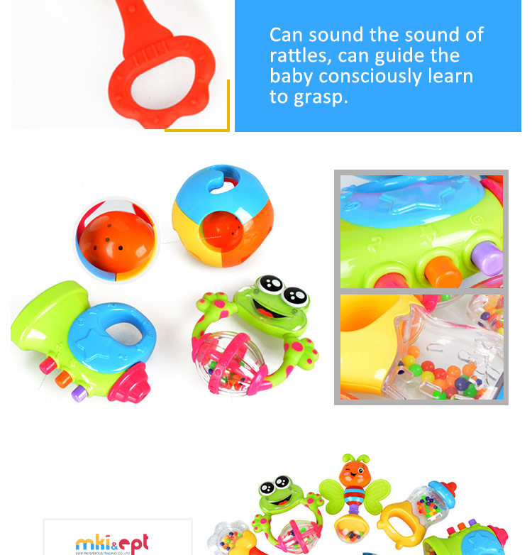 2017 Hot sale cute carton animal baby toys baby rattle toys set with 10pcs for sale.jpg