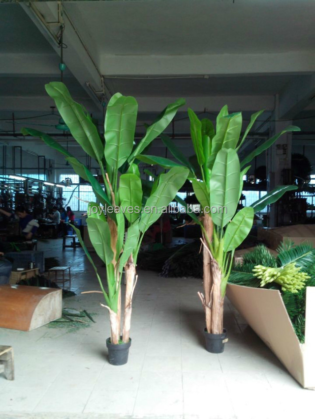 人工バナナの木と人工バナナプラント鉢植えで黒のプランター問屋・仕入れ・卸・卸売り