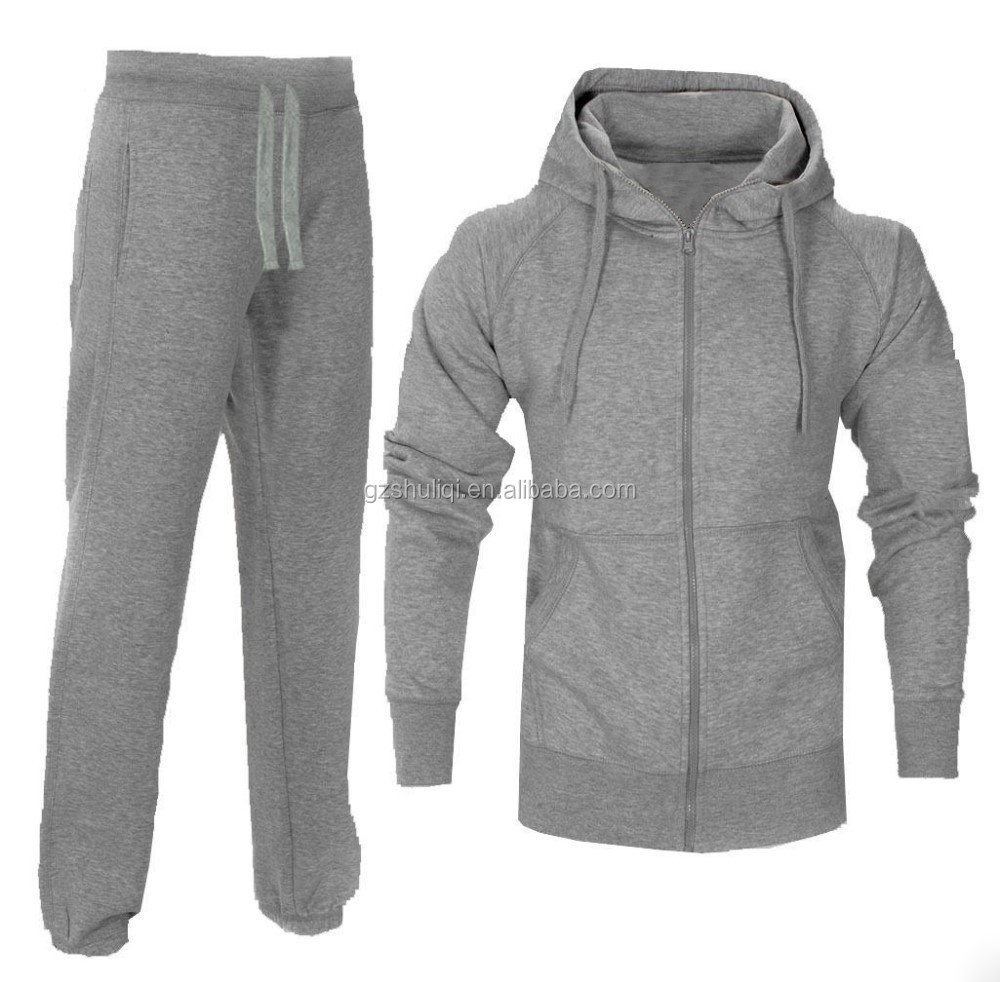 Men's Oem Comfortable Blank Tracksuit Wholesale Zipper Tracksuit Set Antistatic Printing
