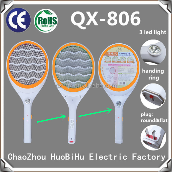 Qx806-20充電式蚊のバットとled懐中電灯トーチ/電気蚊のラケット電気蚊キラーバット問屋・仕入れ・卸・卸売り