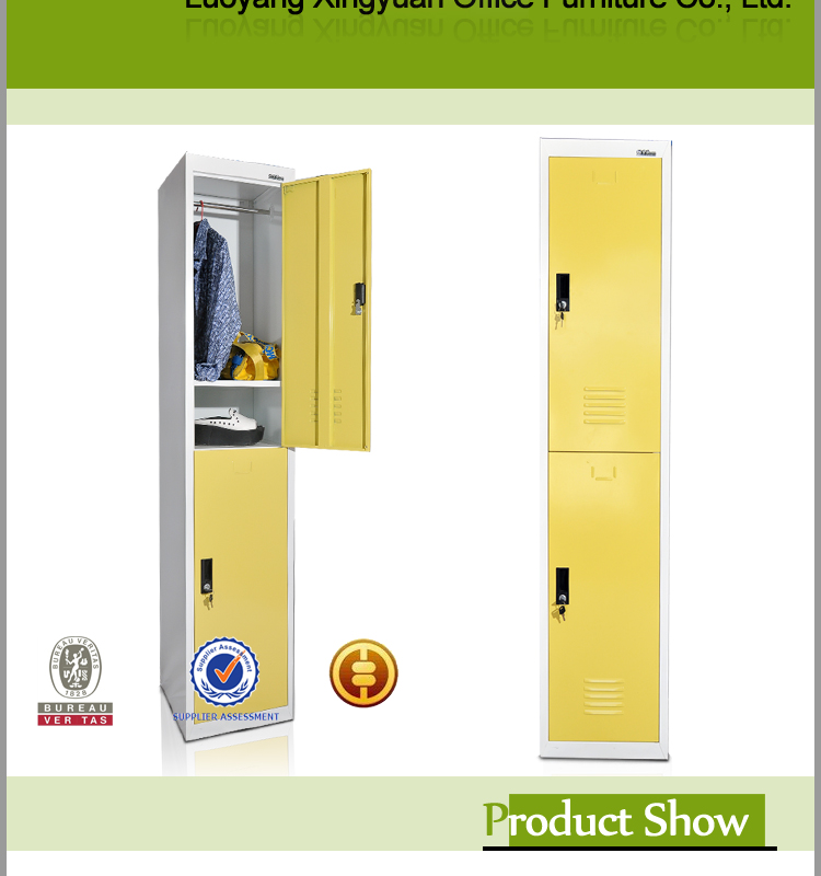 2door fancy steel wardrobe armoire for personal storage with name card