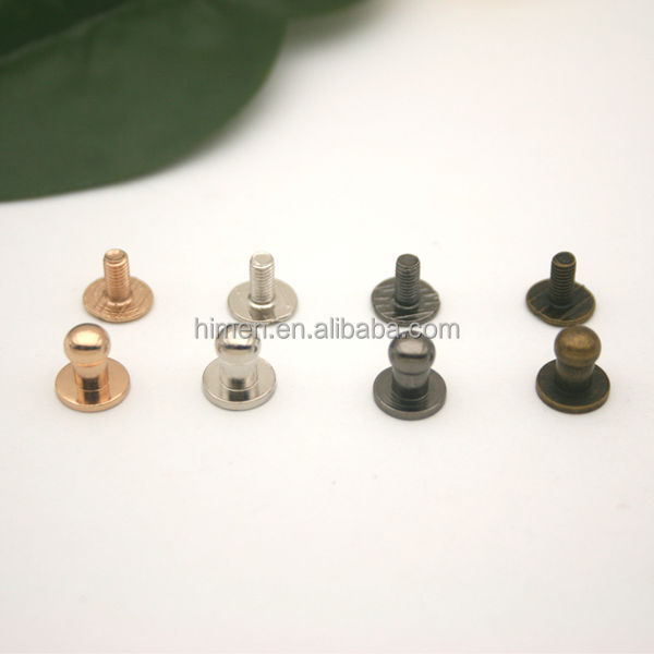 Brass Screw Rivets Screw Knob For Handbag Belt Shoes Watchband Metal