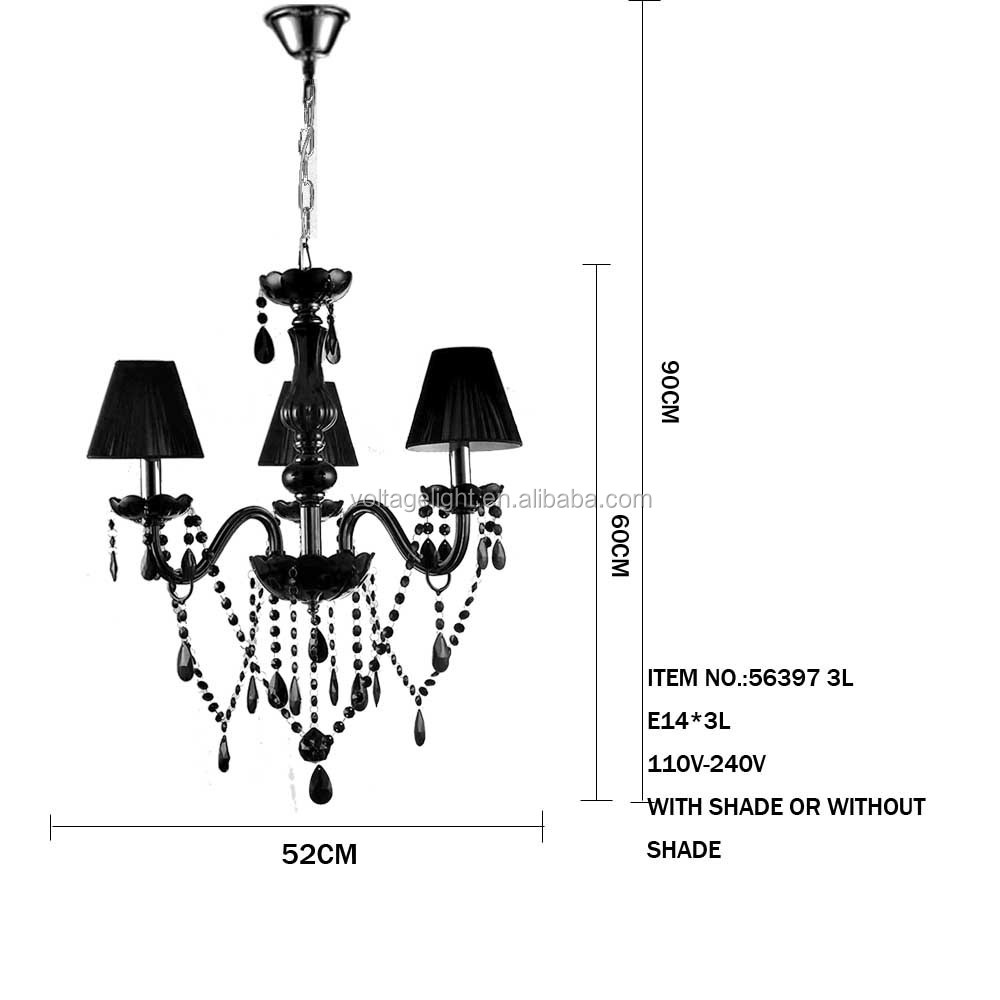 Moderne italiaanse stof lampenkappen kroonluchters kristal kaars hanglamp kroonluchter lamp zwarte kristal bloem