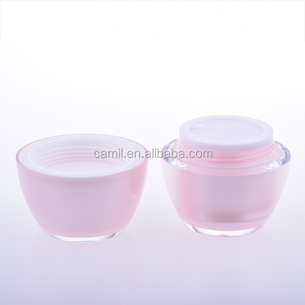 フェイスクリーム使用ピンク50mlアクリル豪華な空の化粧品の瓶仕入れ・メーカー・工場