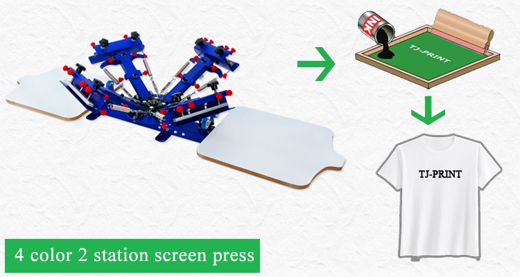 Manual 4 Color 2 Station Screen Printing Press - Buy Screen Printing