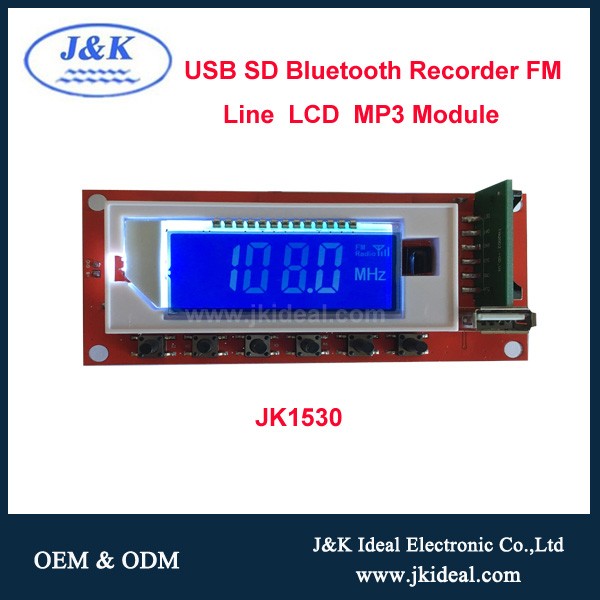 Bluetooth  recorder mp3 player circuit board with fm