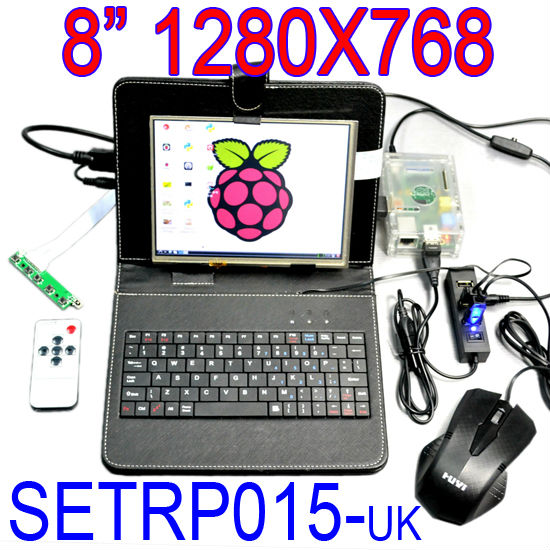 ラズベリー8インチlcdπアクセサリキット1280×768ＨＤＭＩ基板、 キーボード、 マウス、 wifi、 usbハブ問屋・仕入れ・卸・卸売り