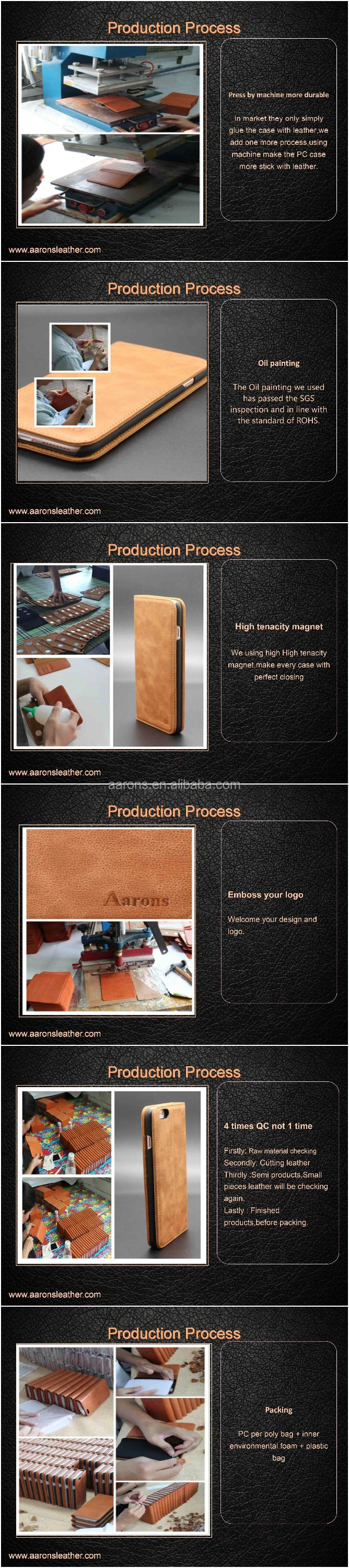 Custom genuine cow leather for iphone 6s real leather case