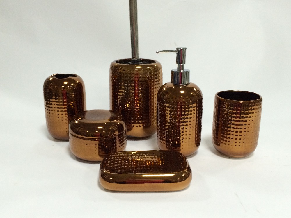 Chrome Gold Ceramic Bathroom Accessories Set 6pcs Buy Bathroom Set