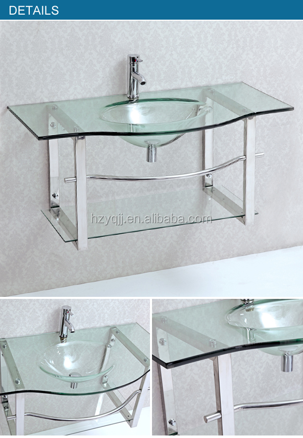 モダンなデザインの壁透明なガラスの洗面台浴室のガラス洗面器仕入れ・メーカー・工場