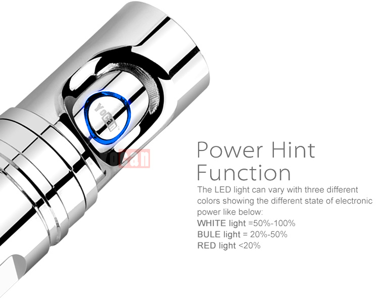 Replaceable control panel Yocan EXgo V2 battery with low voltage protection and power indication