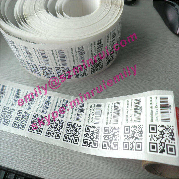 Custom Tamper Evident Qr And Barcode Stickers With Serials Numbers,Anti