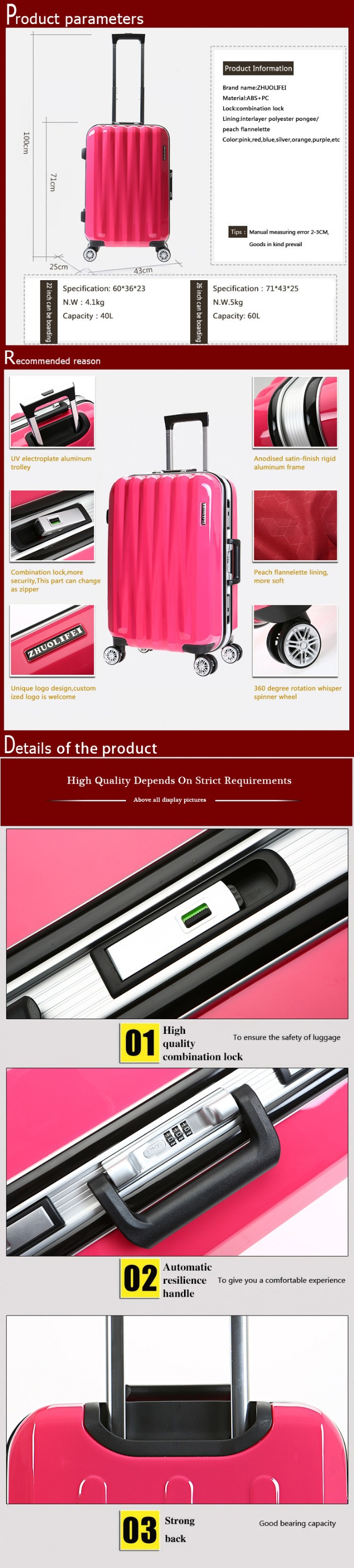 卸売エレガントな2015形状のアルミフレームの荷物が安い実用的なスーツケース仕入れ・メーカー・工場