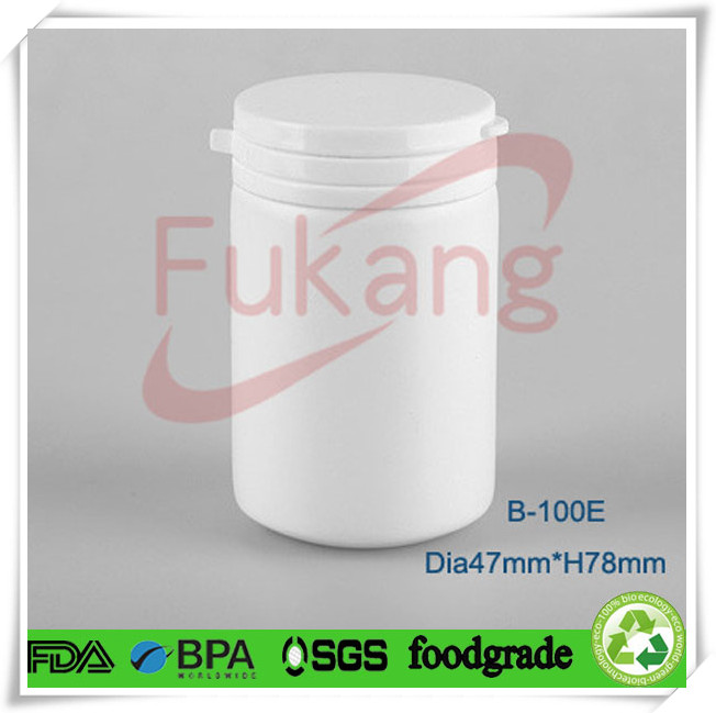 plastic chewing gum white container,70ml chewing candy HDPE plastic jar,round herbal candy HDPE bottle