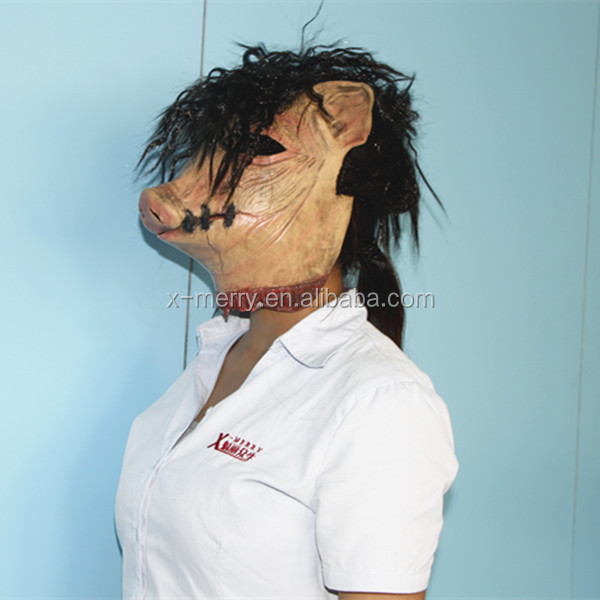 X- 陽気糸鋸ＰＩＧＭＡＳＫ-- ゴム製の動物の怖いマスク--- のためのラテックスハロウィーンマスクカーニバルパーティー仕入れ・メーカー・工場