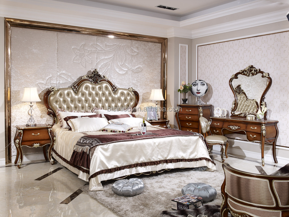 Eau style luxe antique lit, mobilier de chambre de luxe ensemble ... Chambre a coucher italienne de luxe