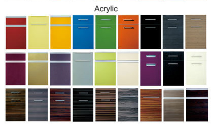 Intelligent Household Furniture Acrylic Kitchen Cabinet Colored