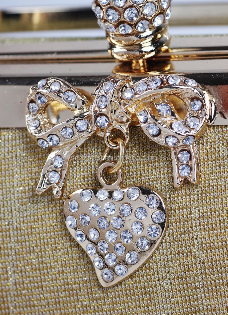 新しいモデルの高級金ボックスのクラッチイブニングバッグ、 金宝石で飾られたイブニングバッグ仕入れ・メーカー・工場