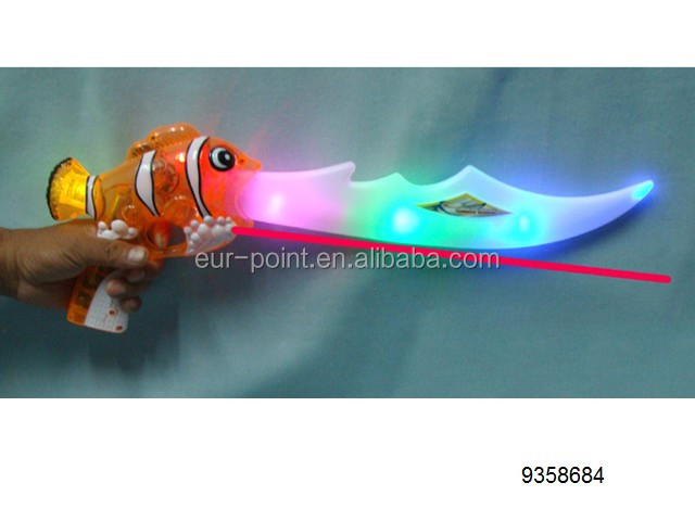 カラフルな売れ筋赤外線音声の魚ライトキッド5付きナイフおもちゃゲーム問屋・仕入れ・卸・卸売り