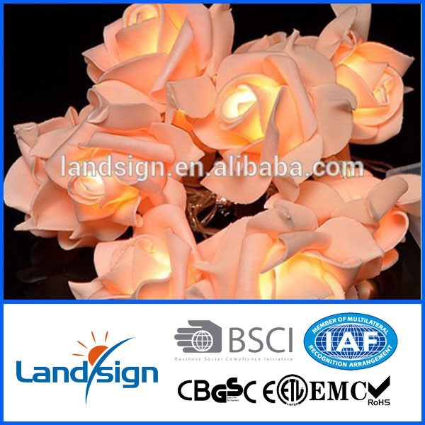中国の風景ストリングライト屋外用ledガーデンxltd- 127バラの花ledソーラーストリングライト結婚式のパーティーのために仕入れ・メーカー・工場